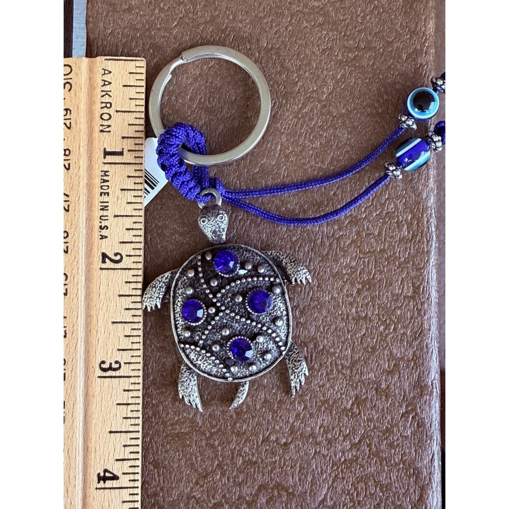 Turtle Charm & Evil Eye Protection Keychain - Picture 6 of 6